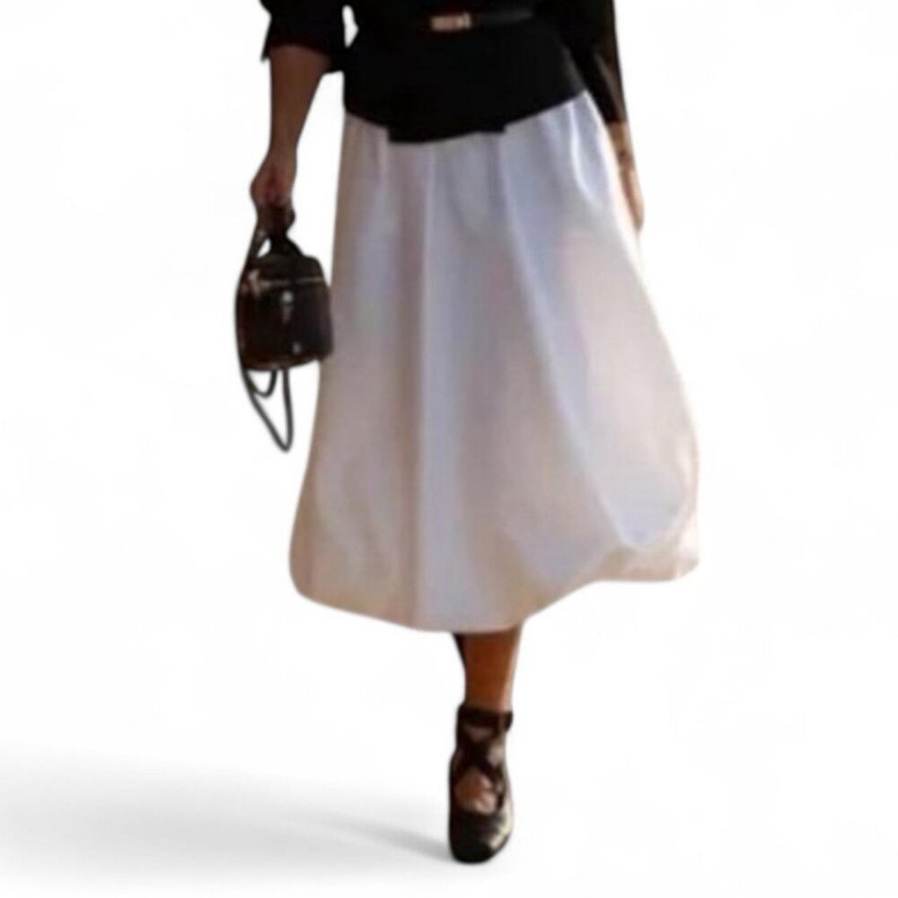 Zara Elegant Balloon Midi White Women's